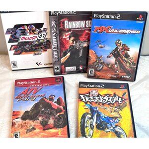 Lot of Five  Play Station2 Games Motocross Freestyle ATV  Rainbow 63  MX Unleash